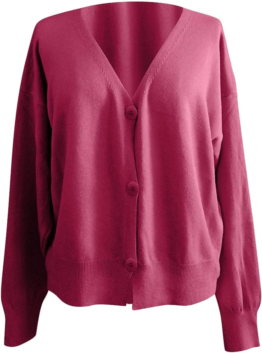 XUNRYAN Womens Casual Cardigan V-Neck Button Down Sweaters Wool-Blend Long Sleeve Pullover Jacket Winter Fall Fashion Clothes