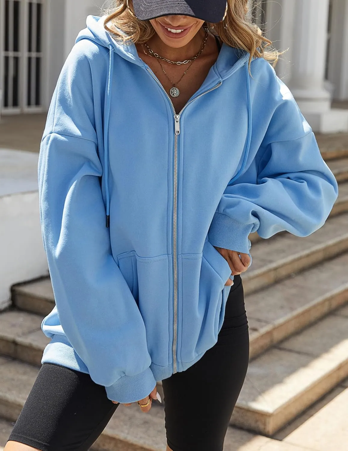 Zeagoo Women's Oversized Zip Up Hoodies Fleece Jacket Casual 2025 Fall Winter Sweatshirts Y2K Hoodies