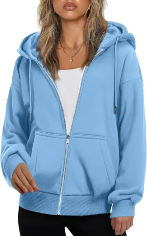 Zeagoo Women's Oversized Zip Up Hoodies Fleece Jacket Casual 2025 Fall Winter Sweatshirts Y2K Hoodies