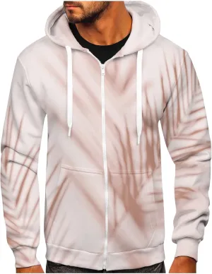 Zip Up Hoodie Men Fashion Casual Zipper Gradient Tie-Dye Print With Hooded Sweatshirt Jacket