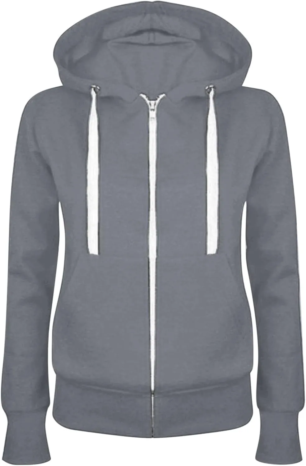 Zip Up Hoodie Women Casual Hoodie Long Sleeve Lightweight Loose Drawstring Hooded Sweatshirt 2024 Fall Trendy Clothes