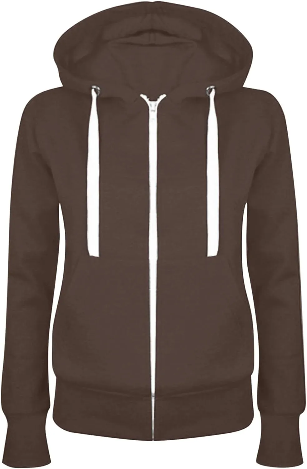 Zip Up Hoodie Women Casual Hoodie Long Sleeve Lightweight Loose Drawstring Hooded Sweatshirt 2024 Fall Trendy Clothes