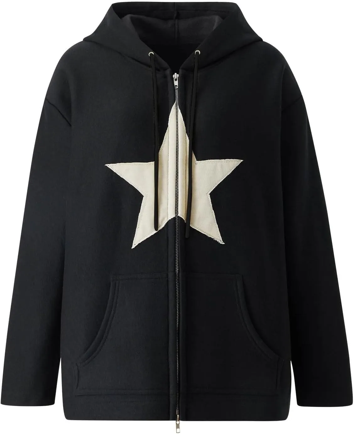 Zip Up Hoodie Women Long Sleeve Drawstraing Oversized Casual Sweatshirts Trendy Graphic Design Sweatshirt