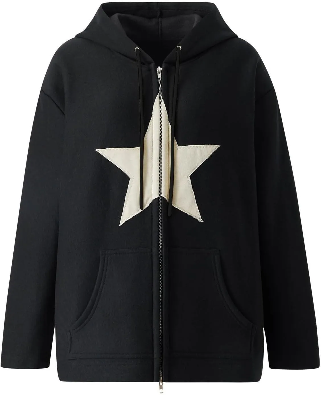 Zip Up Hoodie Women Long Sleeve Drawstraing Oversized Casual Sweatshirts Trendy Graphic Design Sweatshirt