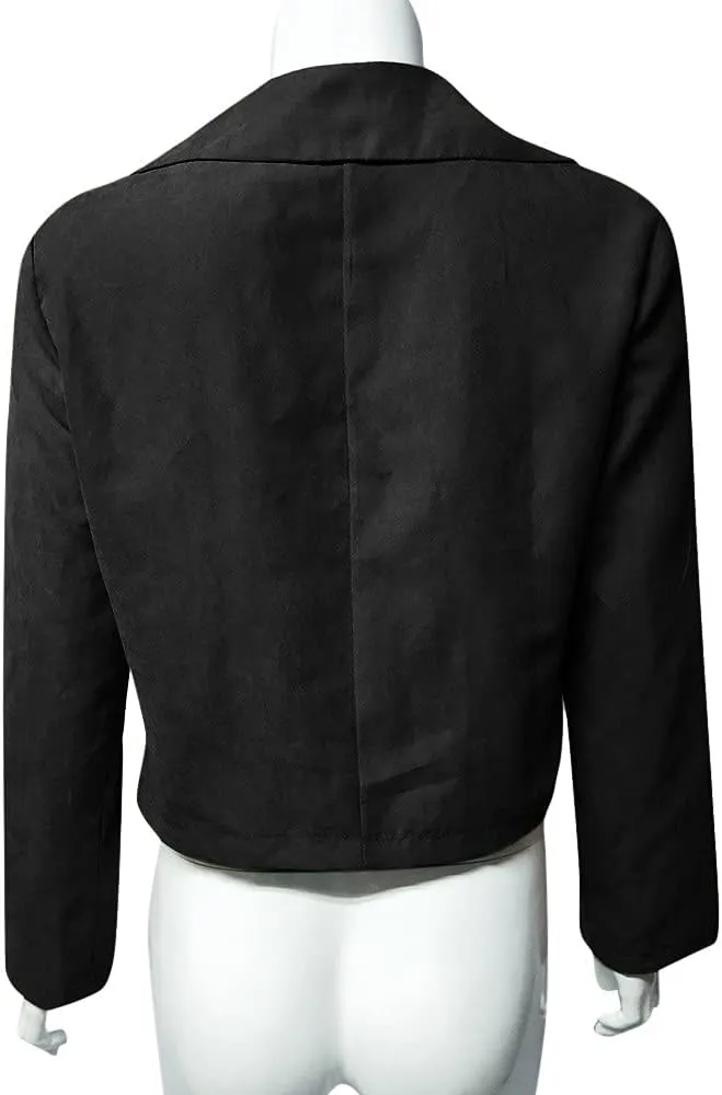 Zip Up Jacket for Women Long Sleeve Notched Lapel Plus Size Motorcycle Coats Fall Winter Y2K Cool Jacket S-5XL