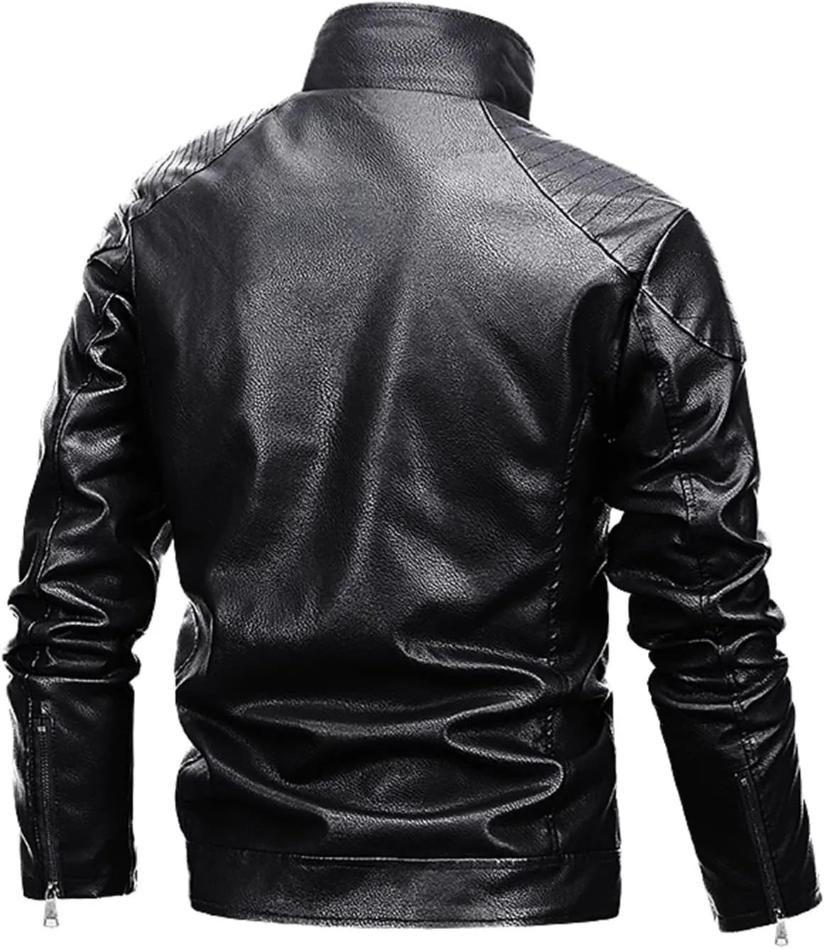 ZYXTIM Men's Classic Fit PU Faux Fur Leather Jackets Winter Sherpa Fleece Lined Aviator Bomber Jacket Windbreaker Outwear