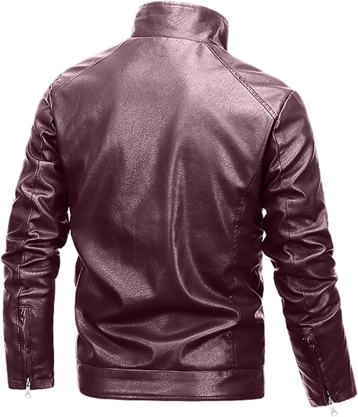 ZYXTIM Men's Classic Fit PU Faux Fur Leather Jackets Winter Sherpa Fleece Lined Aviator Bomber Jacket Windbreaker Outwear